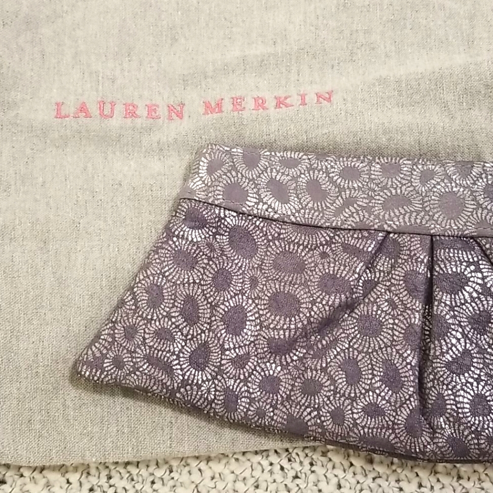 LAUREN MERKIN silver clutch